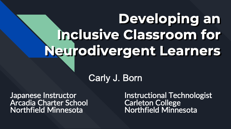 Developing an Inclusive Classroom for Neurodivergent Learners